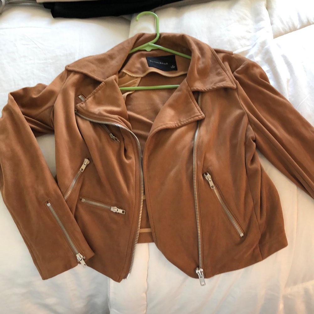Suede camel cropped jacket -like new